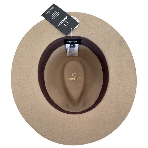 Brixton Mens Fedora Hat Tan Wool Felt Medium - Picture 9 of 12